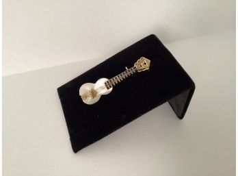 Adorable Little Mother Of Pearl Guitar Pin