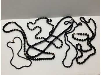 Black Beaded Necklaces & Bracelet