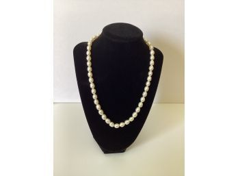 Signed FAS 925 Clasp Freshwater Pearl Necklace