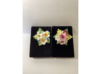 Pair Of Signed Dorothy Ann Made In England Brooches