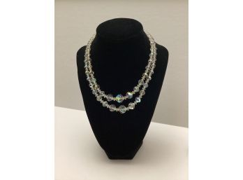 Double Strand Arora Borealis Crystal Necklace