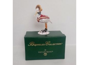 Department 56 Christmas Goose Jeweled Box NO THAT IS A STORK SIR