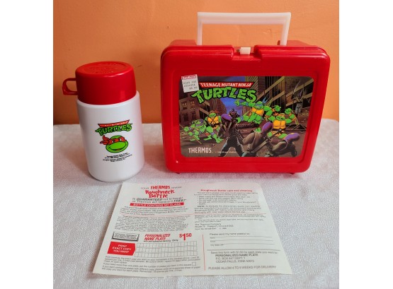 Brand NWT Vintage TMNT Teenage Mutant Ninja Turtles Thermos And Lunchbox