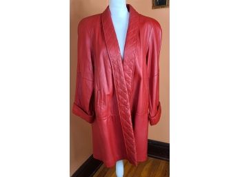 Into Your 1980s Music Video With This Red Leather Jacket