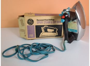 Midcentury GE Iron With Box Model F92 Untested PICKUP ONLY