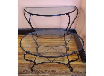 Pier 1 Iron And Glass Console And Coffee Tables PICKUP ONLY