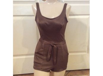 Y'All! Original 1950s Belted Swimsuit With Bullet Bust