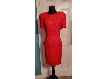 Lady In Red! Vintage A.J  Bari Dress