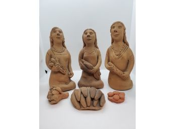 Vintage Mexican Clay Folk Art Collection  PICKUP ONLY
