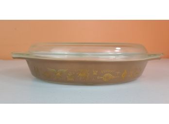 1960s Pyrex 1.5 Divided Casserole Early American Pattern PICKUP ONLY