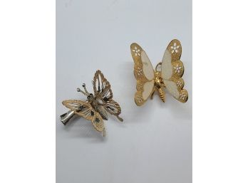 Vintage 1950s Japan Trembler Butterfly Set Hair Clip And Pin