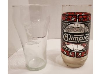 Vintage Blimpie And Liberty Coke Glasses PICKUP ONLY