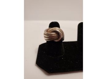 Vintage Sterling Silver And 14kt Twist Ring