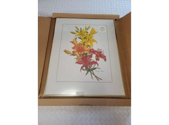NIB Vintage Avon Framed Lily Print By Mary Close 16x20' PICKUP ONLY