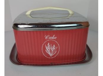 OBSESSED Midcentury Metal Cake Carrier 13x13x7'