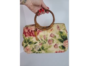 Vintage Fossil Floral Tapestry Bag LOOKIT THE WOODEN KEY
