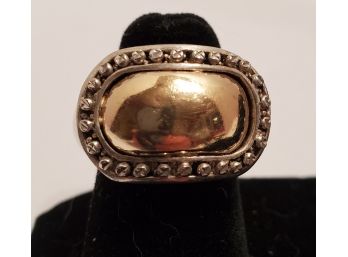Vintage Unique Sterling And 14kt Gold Ring