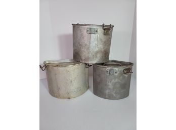 Wear-Ever Aluminum World War I Military Metal Canteen Canisters