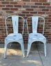 Pair Of White Washed Metal Chairs
