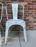 Pair Of White Washed Metal Chairs