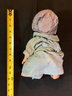 Vintage Baby Doll In In Pajamas With Matching Cap And Blue Corduroy Robe