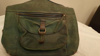 Vintage Fossil Green Leather  Purse