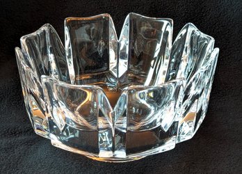 Orrefors Crystal Corona Bowl And Candle Holders By Lars Helsten