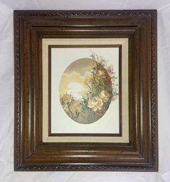 Original Floral Art In Custom Frame