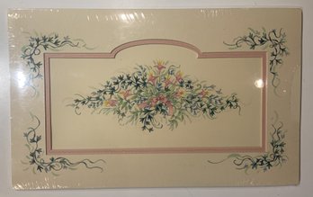 Floral Art With Elaborately Embellished Mat.  1996  By Kristen Reinhart. NWT  Watercolor