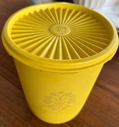 Yellow Tupperware Canister, 7 Inches Tall