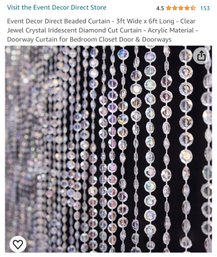 Lot Of 12 Crystal Door Curtains,   6 Feet By 3 Feet Each