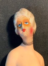 German Female Figurine Made Of Paper Mache And Plaster.