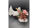 Capodimonte Porcelain Dove & Roses Figurine