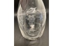 Etched Decanter W/Stopper, 14.5' Tall
