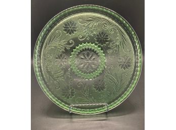 Indiana Glass Tiara Chantilly Green Serving Plate