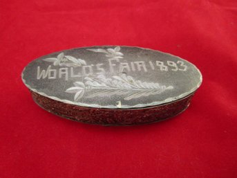 Etched 1883 World's Fair Trinket Box.
