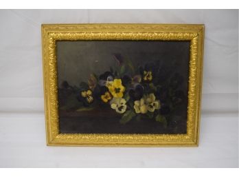 Beautiful Pansies On Canvas Painting