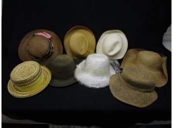 Ladies Straw Hat Assortment, 8 In All.