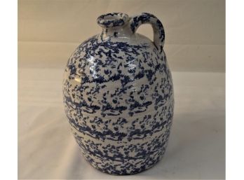 Blue And White Ceramic Stoneware Speckled Jug