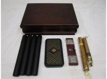 Cigars With Humidor Box & Accessories.