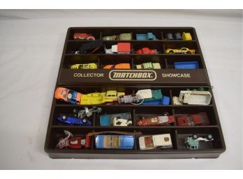 Vintage Matchbox And Mixed Toy Cars Collection With Display Case