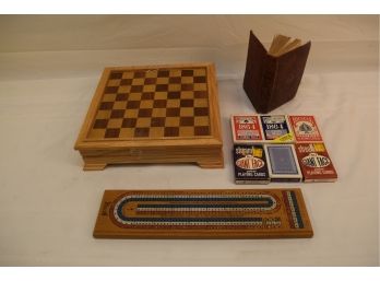 Cribbage, Chess Checkers And Vintage Hoyle's Games Book