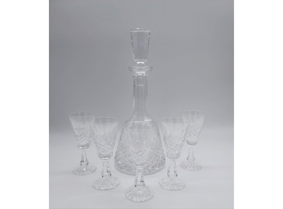 Waterford Kenmare Decanter And 5 Sherry Glasses