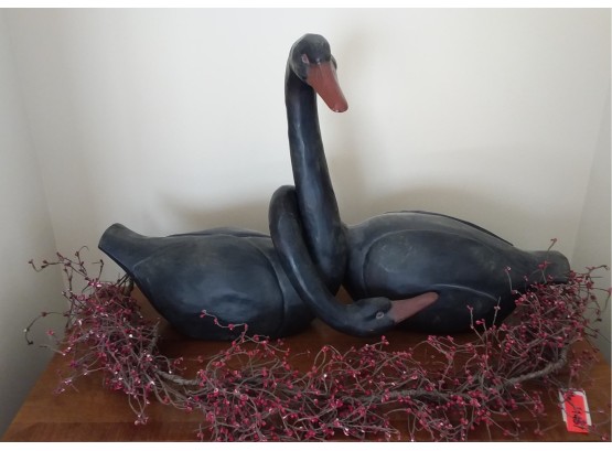 Large Wooden Double Geese Decoration