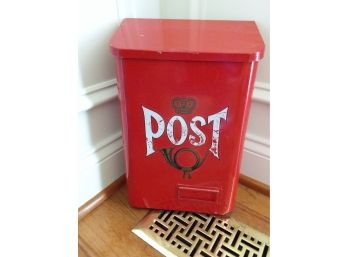 Painted English 'Post' Tin Mailbox