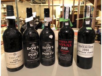 5 Bottles Of Vintage Port Wine