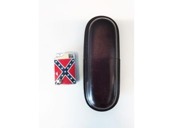 Leather Cigar Case And A House Of Beauregard Lighter