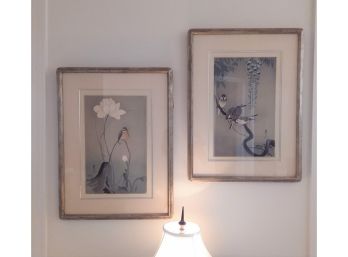 Pair Of Framed Chinese Woodblock Prints