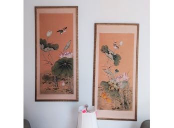 Pair Of Chinese Silk Screen Prints