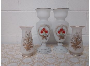4 Frosted Glass Vases